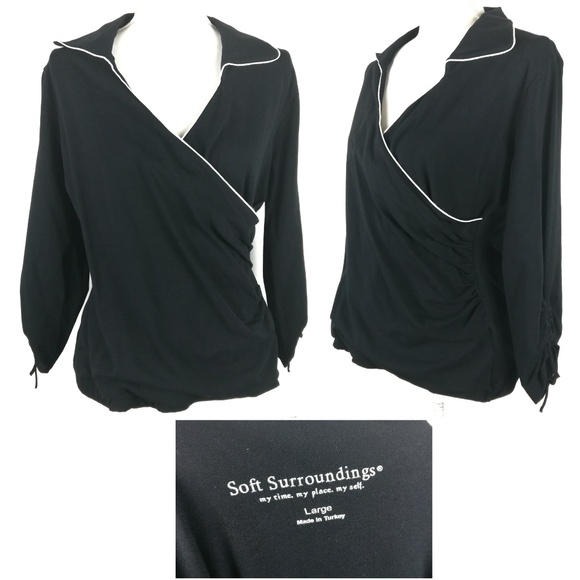 Soft Surroundings Tops - Soft Surroundings wrap blouse 3/4 sleeve v neck